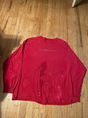 Red Long Sleeve Logo Tee